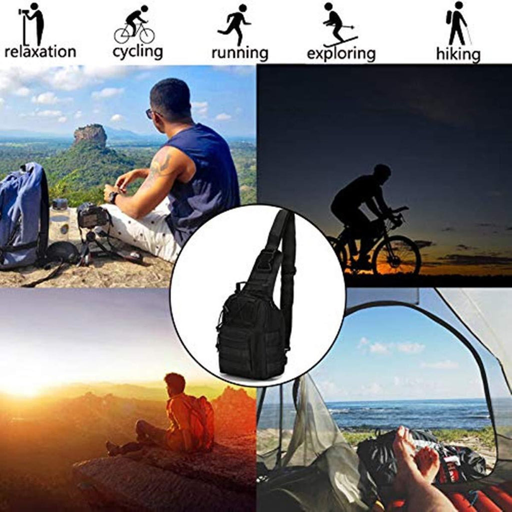Collapsible Crossbody Chest Bag for Men & Women, Large Capacity, Multi-Functional Shoulder Pack for Hiking, Travel, Fishing & Daily Commute | Tactical Sling Backpack