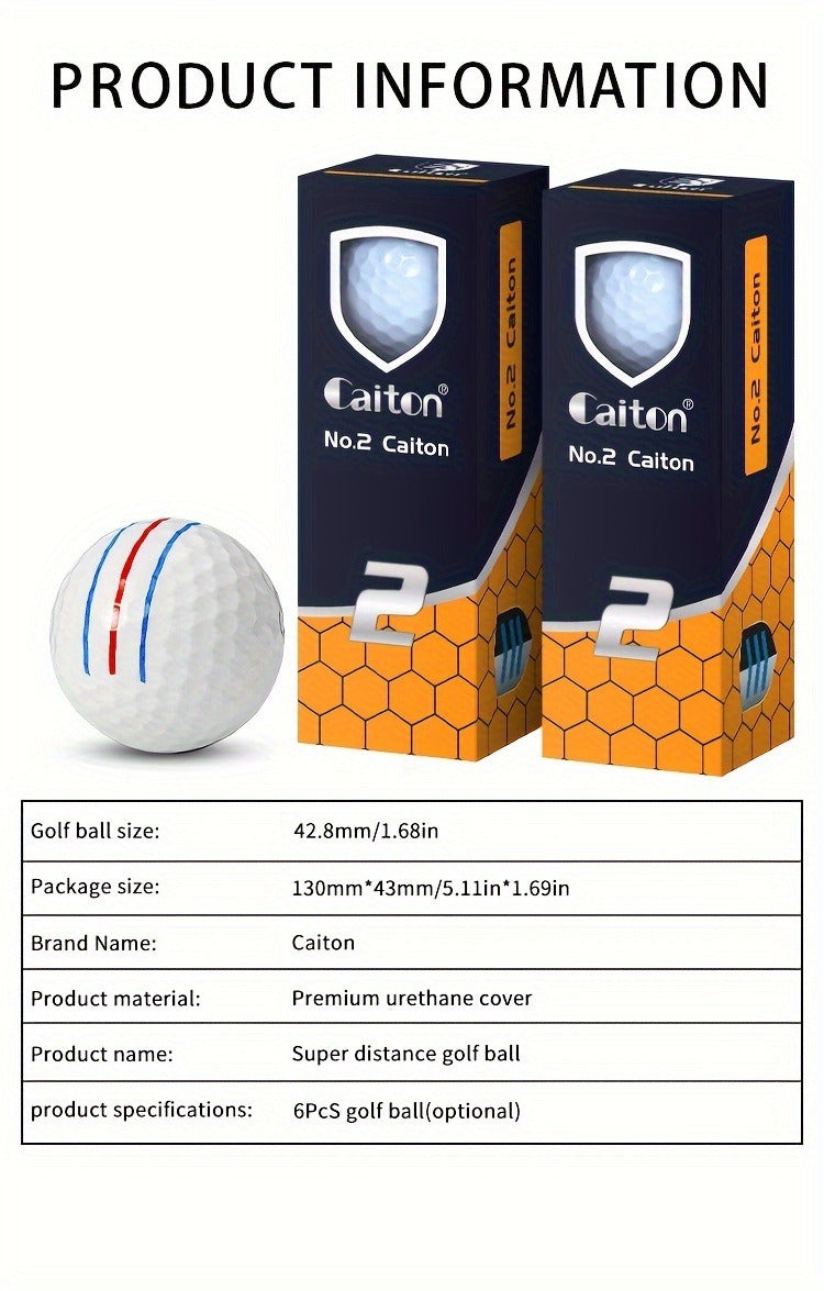 Golf Balls 6pcs Long Distance High Speed with 360-Degree Aiming Line Add 40+ Yards Distance Sturdy Performance Golf Ball Set for Men Women Beginners Advanced - product image 14