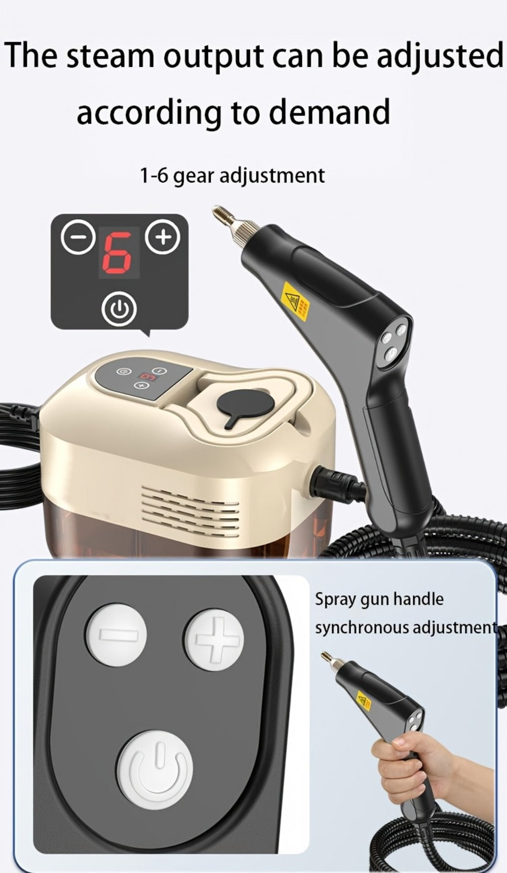 High Temperature Steam Cleaner Handheld Carpet Cleaner High Pressure for Kitchen Grease Sofa Air Conditioner Washing Machine Tile Grout Easy Carry Home Use - product image 22
