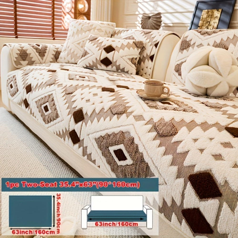 Thick Plush Sofa Cover Non-Slip Pet Friendly Machine Washable Couch Slipcover Furniture Protector for Living Room Bedroom Office Armrest to 4-Seat Multiple Colors - product image 15