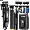 Men's Grooming Kit 4-Piece Set – USB Rechargeable Hair Clipper, Nose Trimmer, Electric Shaver & T9 Detailer with 8 Guide Combs, Professional Cordless Beard Trimmer Set for Men - product image 12