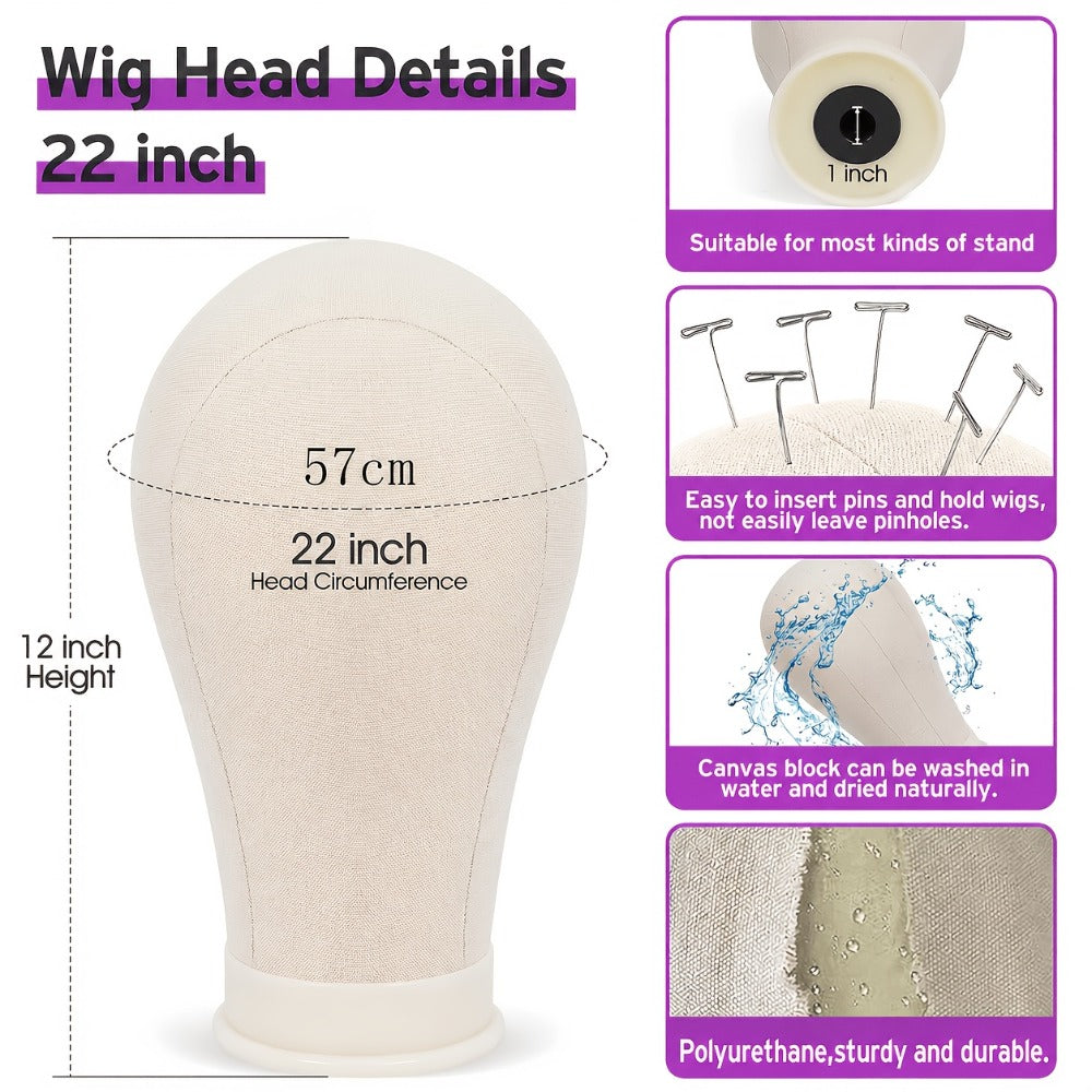 Mannequin Head with Adjustable Wig Stand Set 22 Inch Reinforced Manikin Head for Wig Styling Cosmetology Practice Salon Display Pink Black White Colors - product image 5