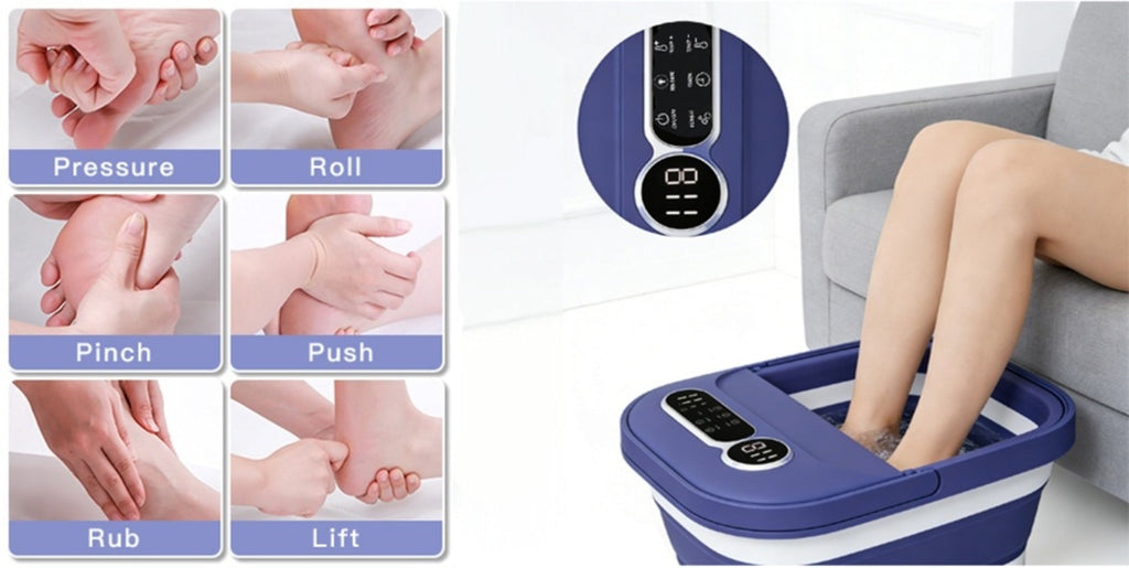 Foot Spa Massager Collapsible with Heater & Temperature Control – Foot Bath with Bubbles, 6 Massage Rollers, Vibration, Red Light Therapy & Auto Massage for Home Foot Care, Black B - product image 20
