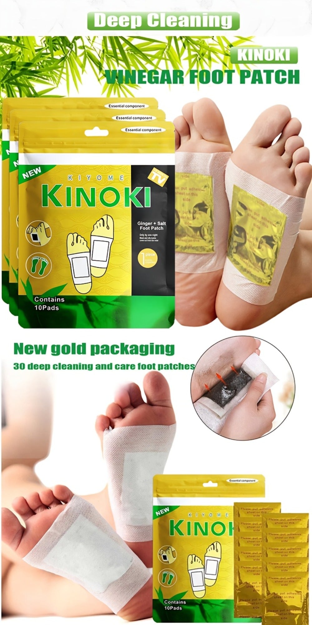 Detox Foot Patches with Bamboo Vinegar Ginger & Lavender — Natural Plant Formula Deep Cleansing Overnight Foot Pads, Moisturizing Soothing Foot Care for Tired Aching Feet, Home Spa - product image 19
