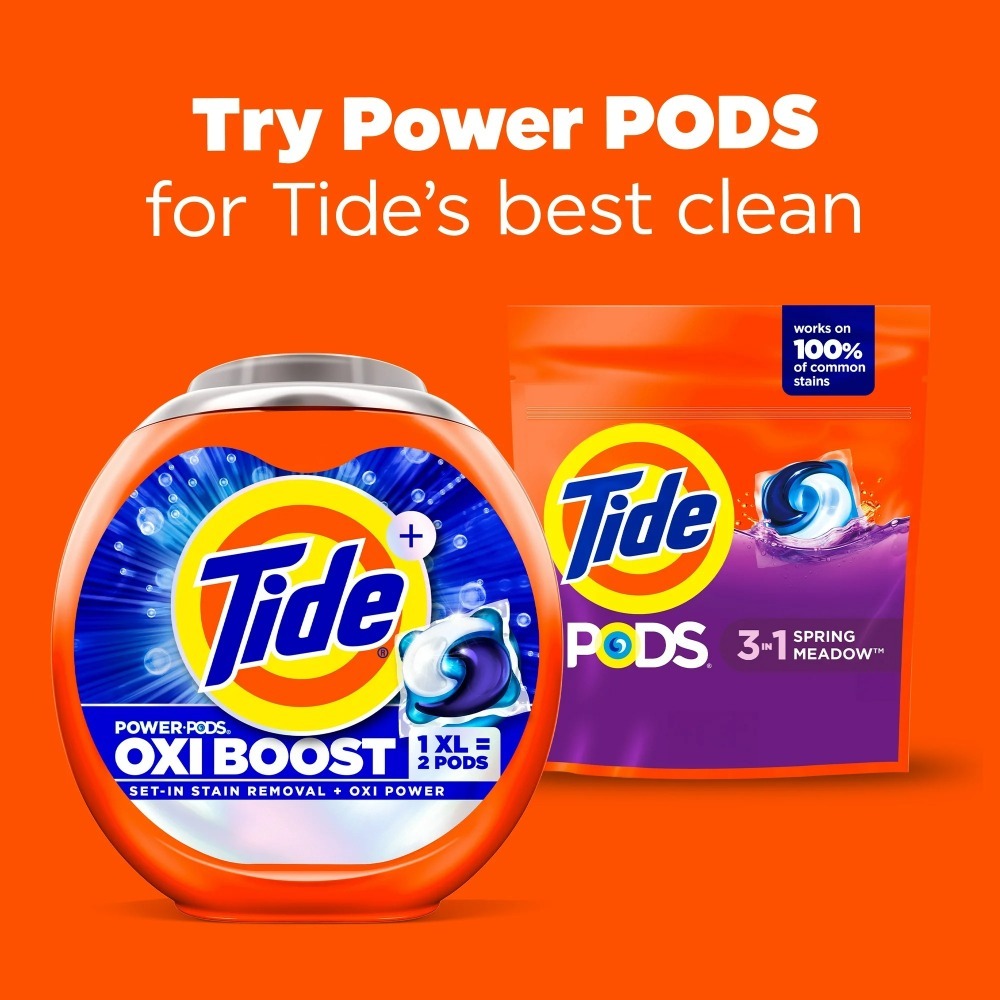 Tide PODS Liquid Laundry Detergent Packs Spring Meadow Scent 16 Count Pre-Measured Pods Stain Remover HE Compatible Top Load Front Load Washing Machine - product image 6
