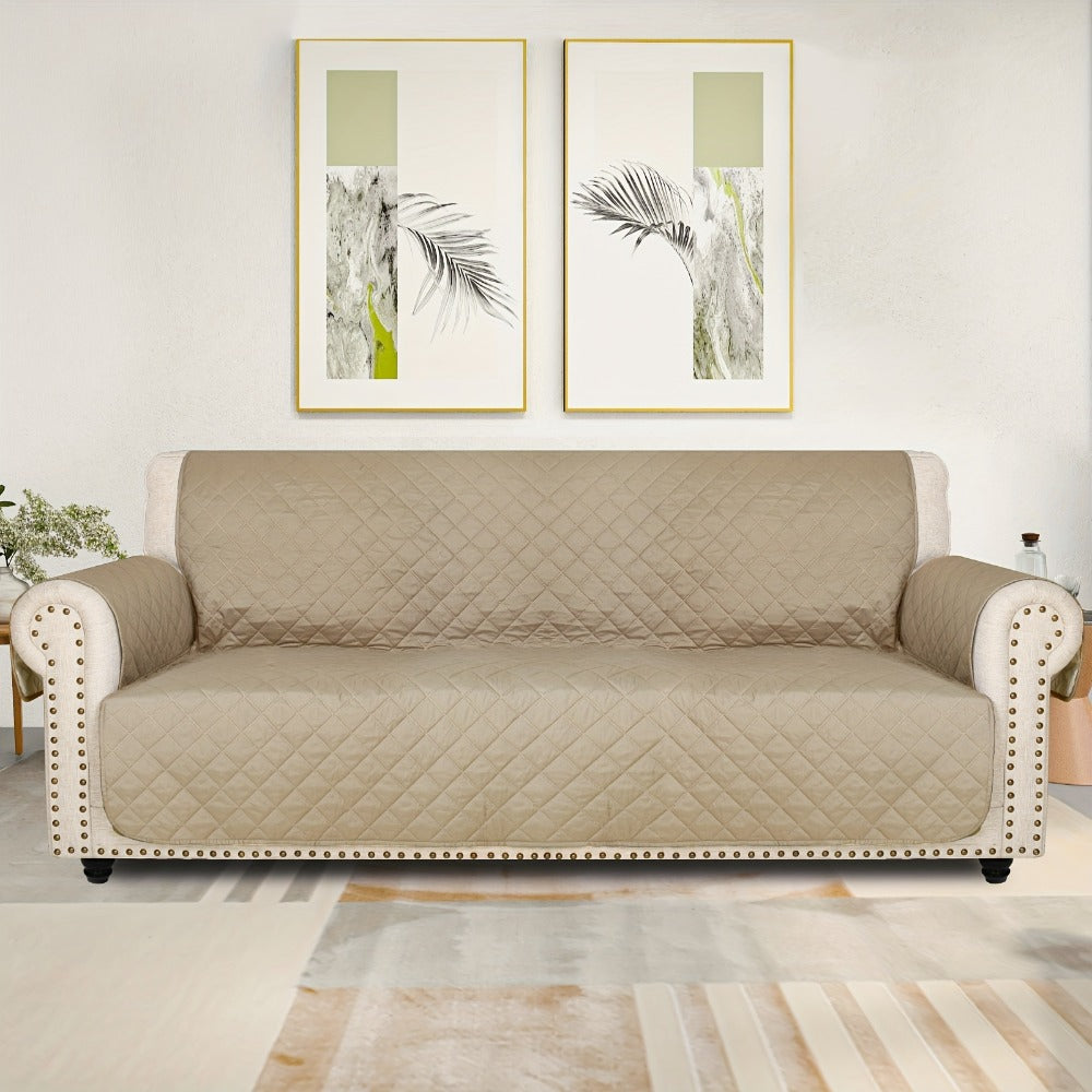 Sofa Slipcover 5-Layer Quilted Thick Sofa Cover Protector Elastic Strap Non-Slip Washable Pet Friendly Universal Fit 3 4 Seater Couch Cover for Living Room - 10 Colors - product image 13
