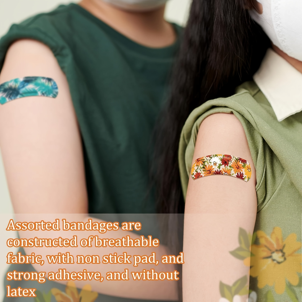 Fun Adhesive Bandages 180pcs 12 Styles | Hearts, Animals & Faces Flexible Fabric Bulk Bandage Pack with Non-Stick Pad, Breathable Wound Care Strips for Women - product image 5