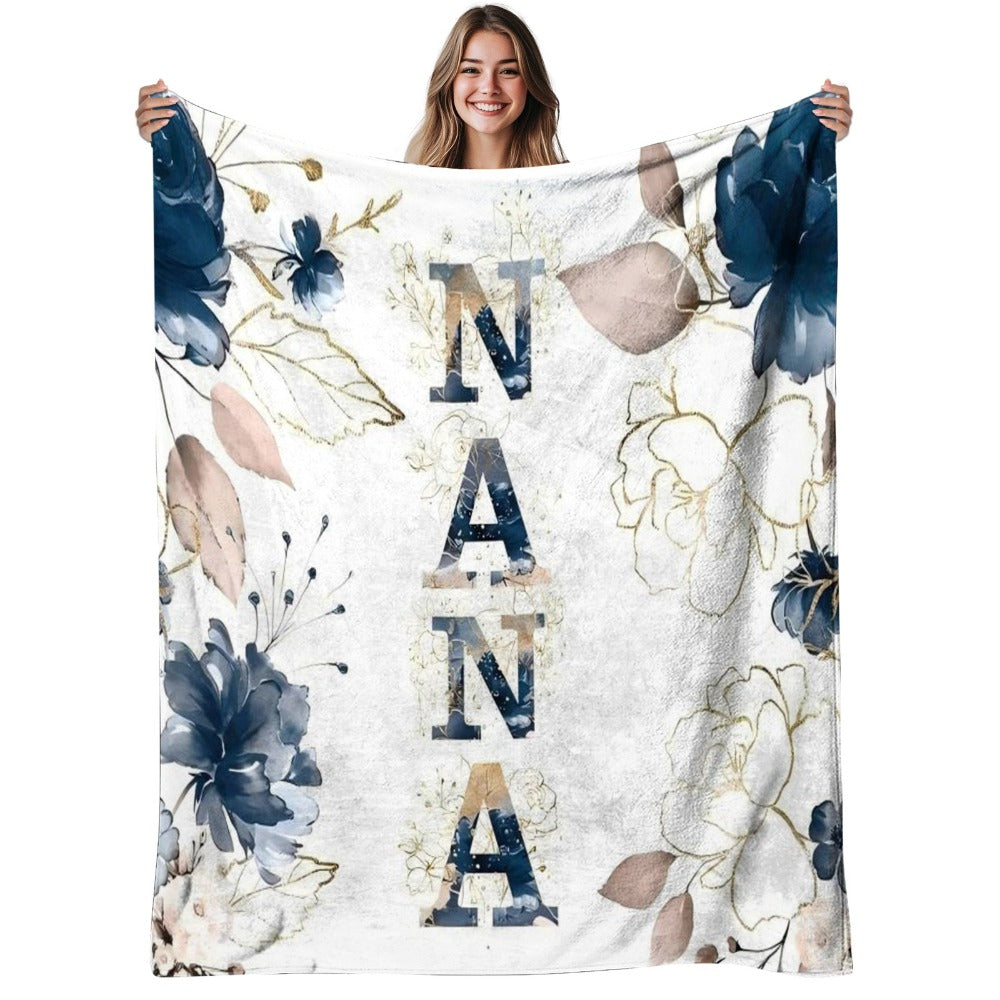Floral Flannel Blanket – 280gsm Soft Warm Elegant Flower Print Bedspread for Sofa, Bed & Living Room, Machine Washable, 3 Sizes - product image 2