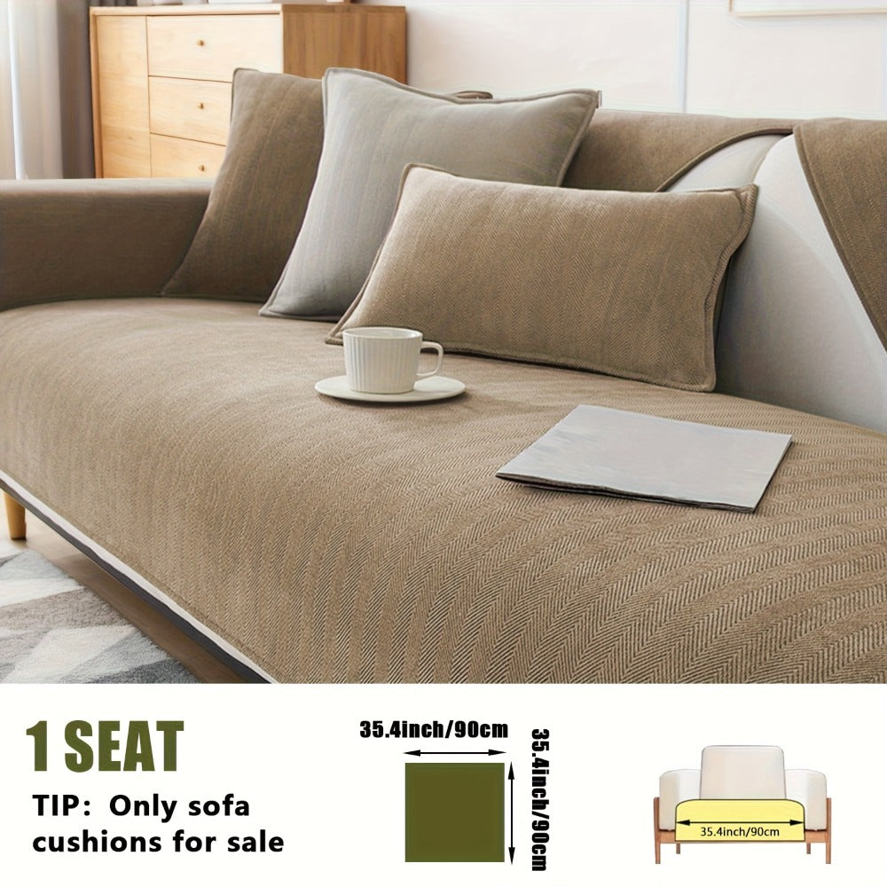 Chenille Ribbed Sofa Cover - Pet Friendly Non-Slip Machine Washable Soft Stretch Slipcover for 1-4 Seater Sectional Sofa Living Room Bedroom Office, 9 Colors - product image 56