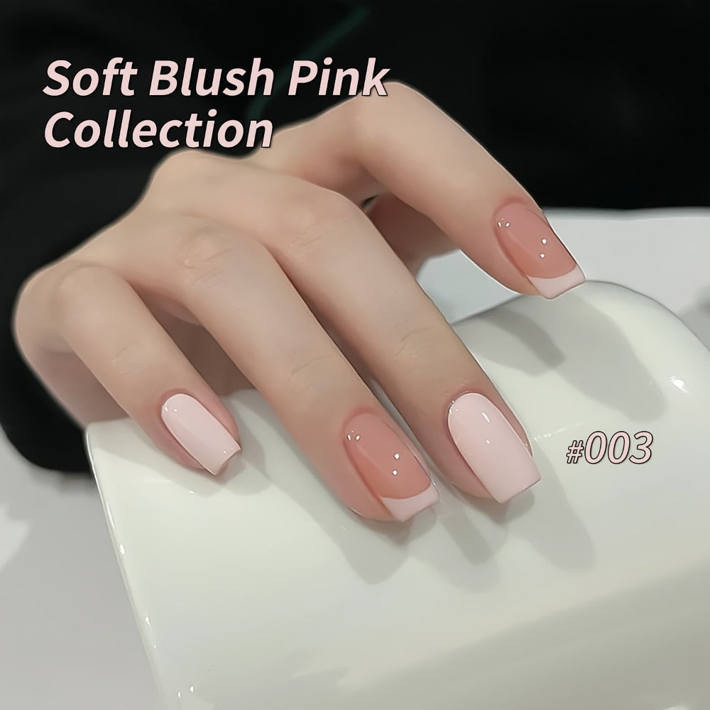 Gel Nail Polish Set 8 Colors Semi-Permanent Soak-Off LED Cure Long-Lasting Manicure Kit - 0.51oz Each Bottle Gentle Pink Shades 001-008 DIY Home Salon Nail Art Gift for Women - product image 7