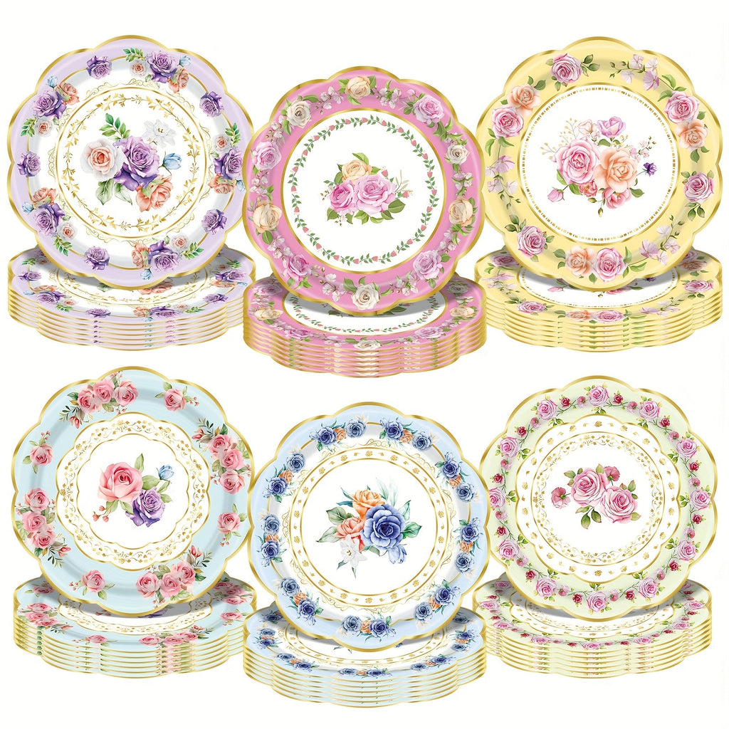 Floral Paper Plates 48 Pack | Elegant Disposable Botanical Plates for Tea Party, Birthday Brunch, Bridal Shower, Baby Shower, Wedding, Engagement & Garden - product image 8