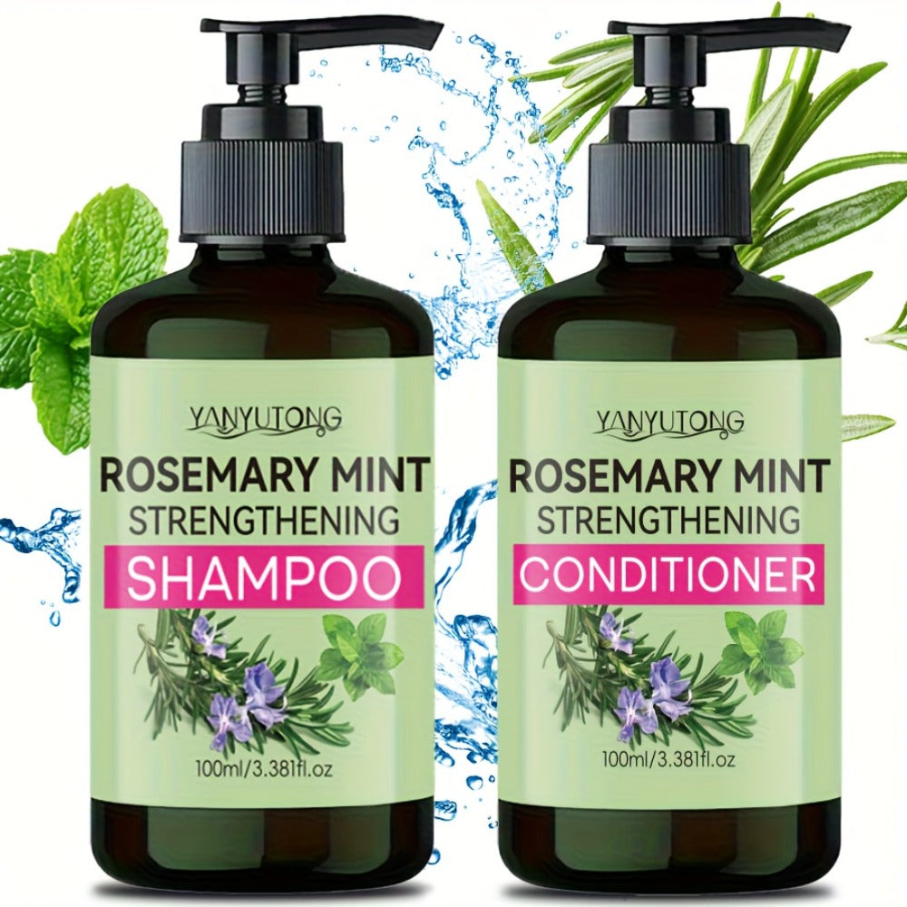 Rosemary Mint Shampoo & Conditioner Set with Rosemary Extract — Moisturizing Strengthening Hair Growth Formula, Scalp Stimulating, All Hair Types, Unisex 3.38oz Travel Size - product image 11