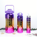 Leak-Proof Gradient Bottles with Straw & Time Marker for Gym Office School & Workout | Electroplated Sports Water Bottle Set 3-Pack 64oz 27oz 15oz - product image 3