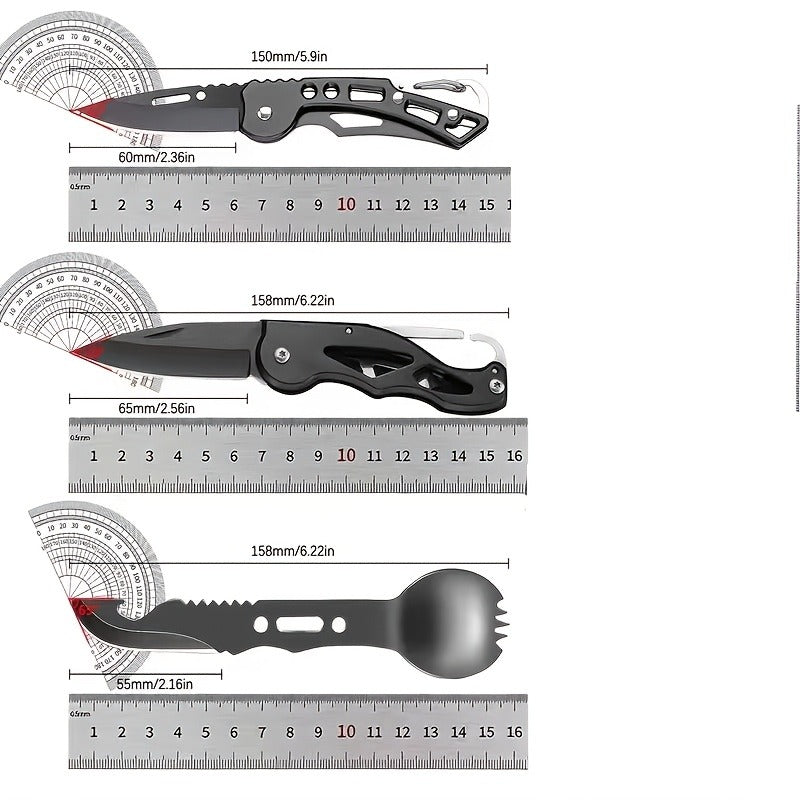 Outdoor Survival Kit 12-115 Piece – Unique Outdoor Gift Idea – Emergency Gear Set for Camping, Hiking & Survival, Multi-Tool Equipment for Men, Dad, Husband