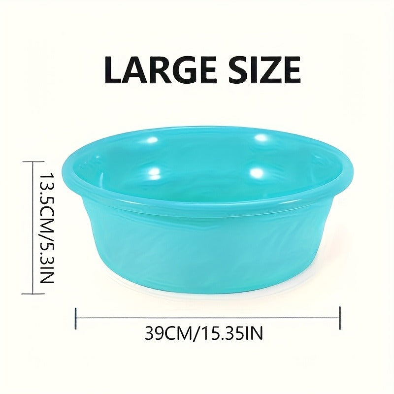 Plastic Wash Basin 12 Quart Stackable Round Tub | Portable Household Washing Bowl for Kitchen, Camping, Face Washing, Fruit & Vegetable Cleaning, Dish Washing & Bottle Rinsing, 4 Colors, Small to Oversized