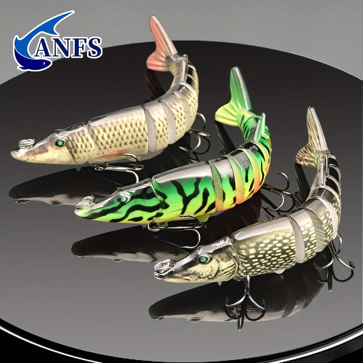 Slow Sinking Lifelike 3D Eyes ABS Body, Pearl Powder Coating, 8-Section Woven Fabric Jointed Lure Kit for Freshwater & Saltwater, 2 Models (FCP2P-392 / - product image 14