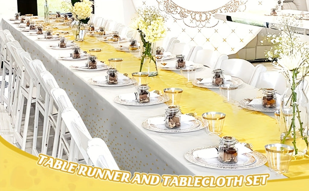 Plastic Party Table Covers for Wedding Birthday Graduation Anniversary Baby Shower Bridal Shower Elegant Bulk Party Decorations | Disposable Tablecloth & Table - product image 9