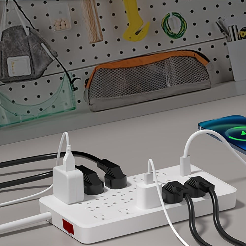 Surge Protector Power Strip with USB C Ports 22 AC Outlets 5 USB Ports - 6ft Flat Plug Extension Cord PD 20W Fast Charging 1875W 15A - Heavy Duty Wall Mount Under Desk Power Strip  - product image 5