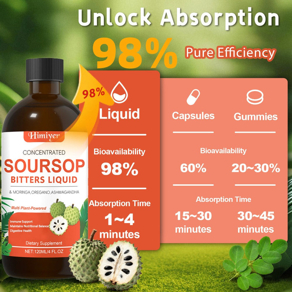 Soursop Bitters Liquid Herbal Supplement – Gut Health Support with Moringa, Oregano & Ashwagandha | Sugar-Free Vegan Formula for Sensitive Stomachs & Vitality | ShopVora UK - product image 5