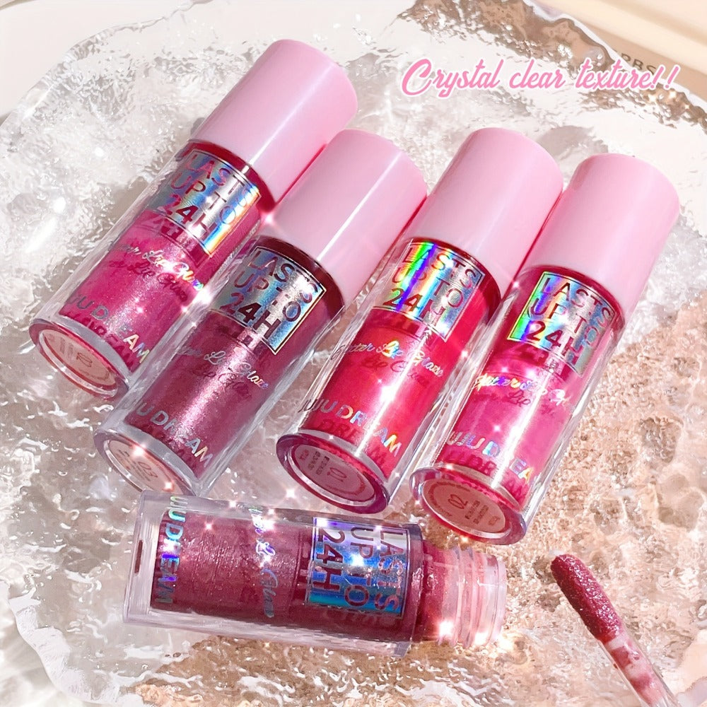 24H Waterproof Glitter Lip Gloss & Lip Stain Set 3PCS – Moisturizing Lip Oil Formula, Long-Lasting Smudge-Proof Glitter Shine in Berry Coral Pink Red Shades for Women All Skin Tone - product image 25