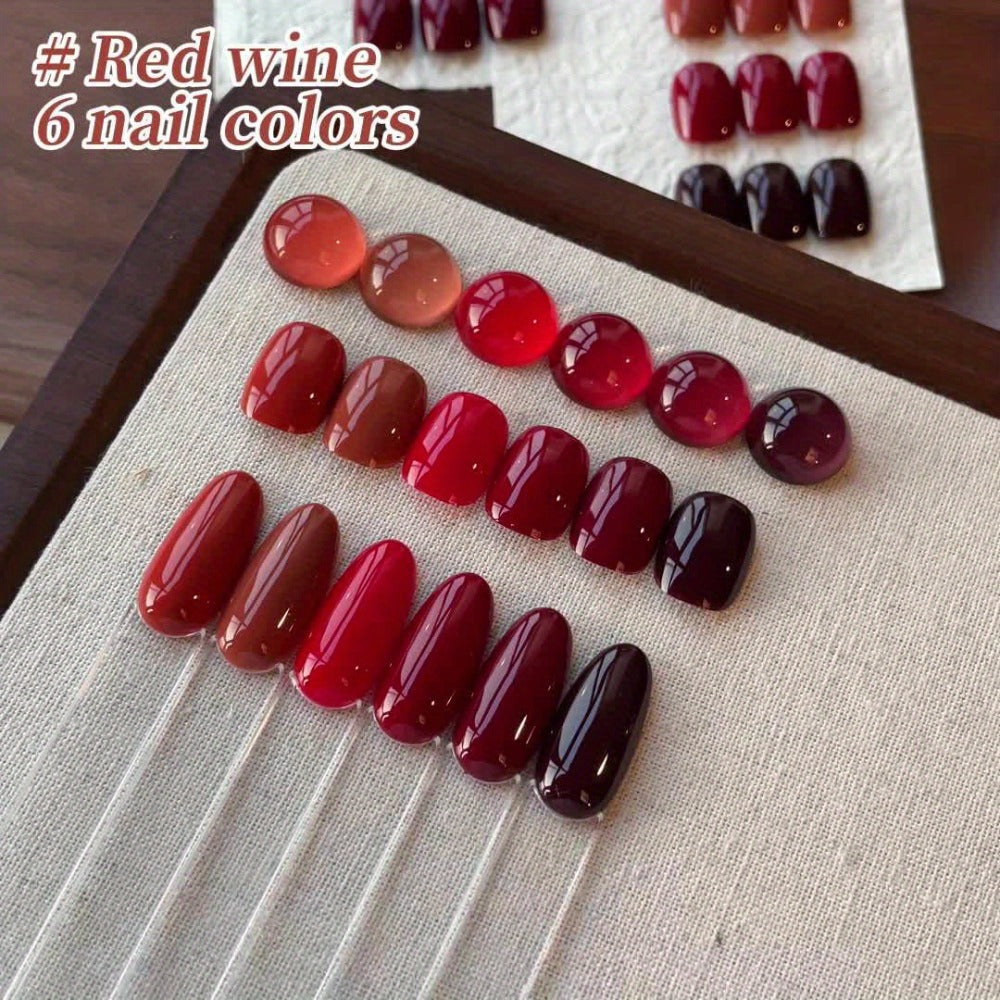 Jelly Gel Nail Polish Set 6 Colors — Nude Pink Translucent Soak Off LED UV Curable Semi-Permanent Gel Polish Kit | Photo Frame Bottle | Long Lasting Glossy Finish | Home Salon DIY  - product image 11