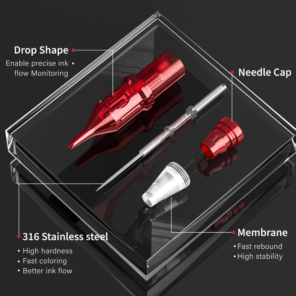Assorted Tattoo Cartridge Needles Set 20/50pcs - Round Liner Shader Curved Mag Mixed Pack, #10 Bugpin #12 Standard, 3RL 5RL 7RL 9RL 11RL 5RS 7RS 9RS 7RM 9RM 9M1 for Rotary Pen & Co - product image 2