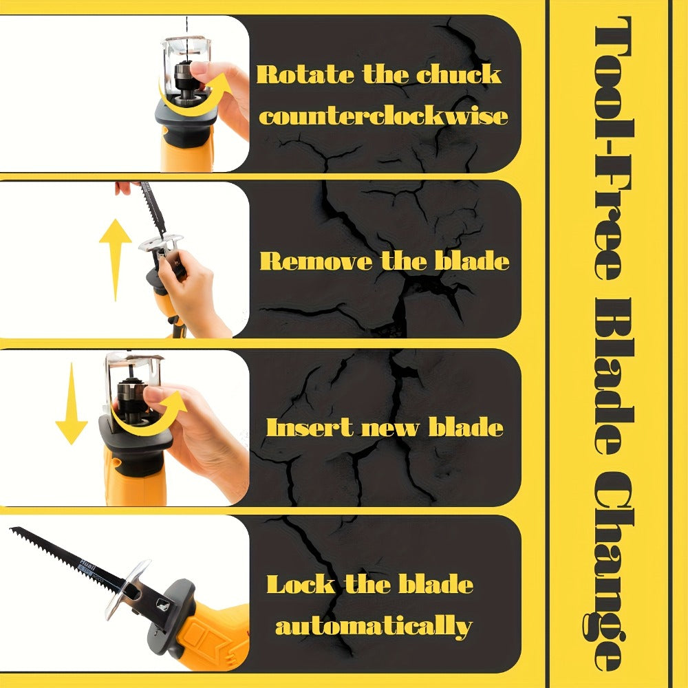 Reciprocating Saw Brushless Cordless for DeWalt 20V Battery – 0-3500 SPM Variable Speed, Tool-Free Blade Change, 4 Saw Blades Included, for Wood, Metal & PVC Cutting (Battery Not I - product image 19