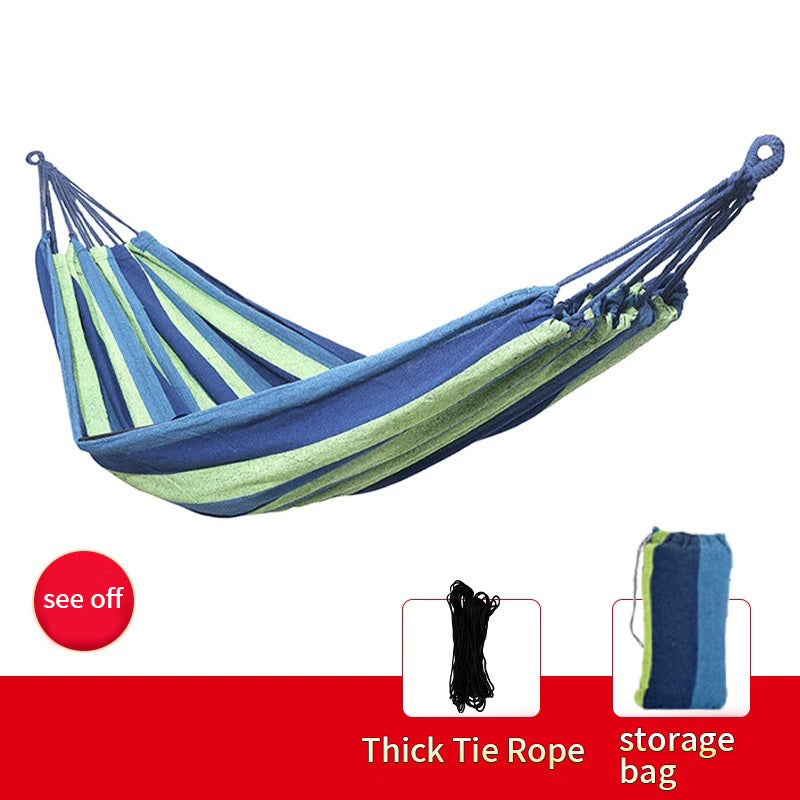 Camping Hammock Single Person Colorful Fabric Anti-Roll Design 330 lbs Capacity with Tree-Friendly Straps Carry-along Carrying Bag Outdoor Indoor Backyard - product image 3
