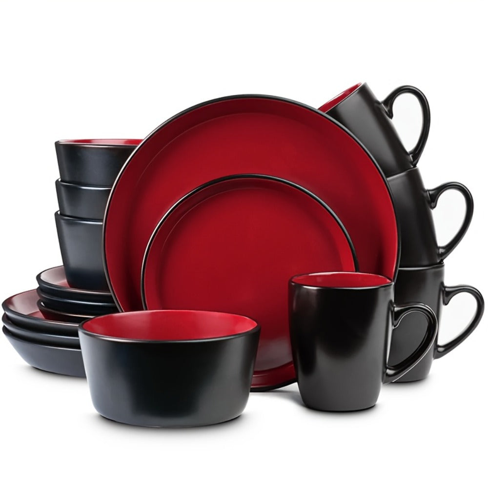Ceramic Dinnerware Set for 4 – Porcelain Plates Bowls Cups Matte Finish Dishwasher Microwave Oven Safe Stoneware Tableware Scratch Resistant for Restaurant Kitchen Wedding Annivers - product image 7