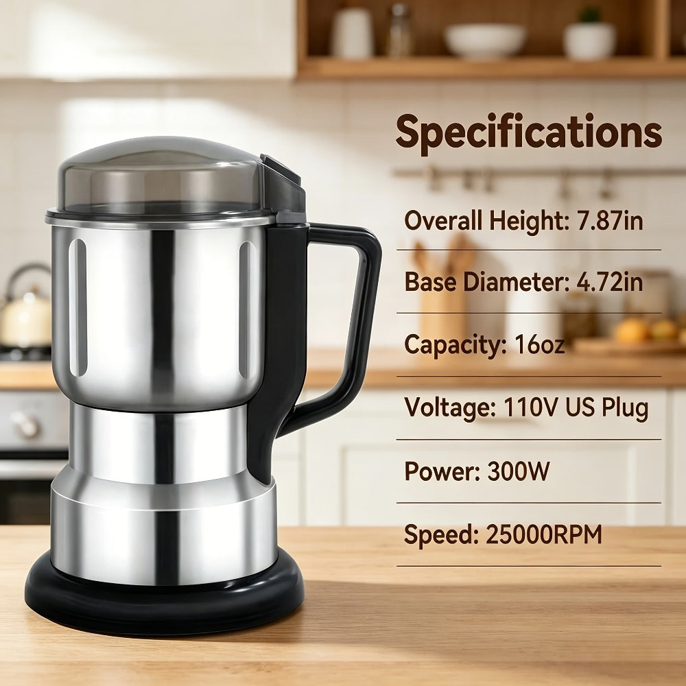 Electric Coffee Grinder 300W 25000RPM – 8-Blade Stainless Steel Spice & Grain Mill for Coffee Beans, Nuts, Spices | Home, Cafe & Camping - product image 10