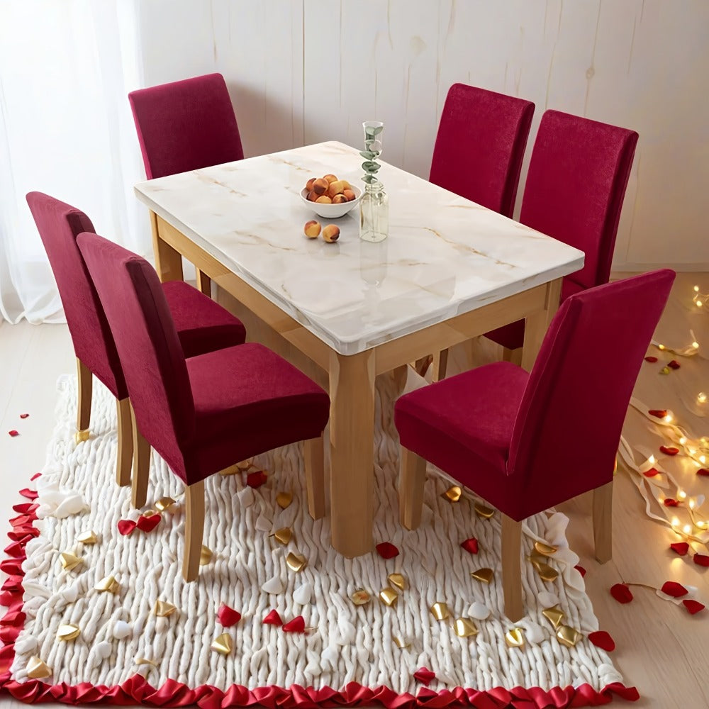Stretch Dining Chair Covers Set | Elastic Jacquard Slipcovers for Dining Room Kitchen Wedding Office, 4pcs or 6pcs, 9 Colors, Washable Furniture Protector - product image 35