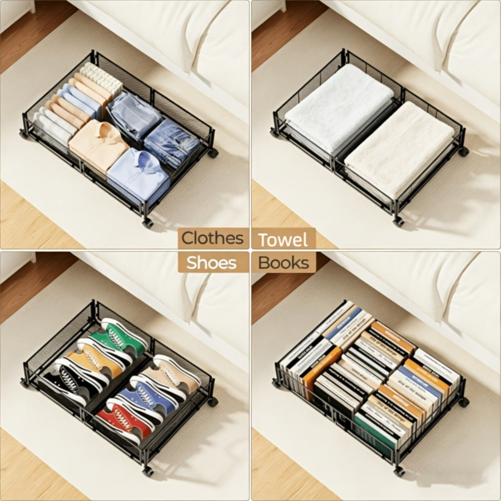 Under Bed Storage Containers with Wheels & Handles – Shoes, Clothes, Blankets Organizer - product image 6