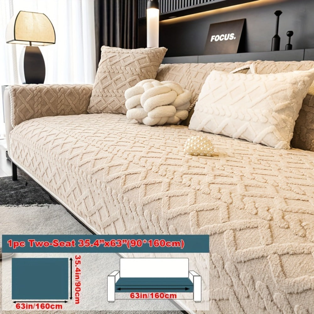 Plush Sofa Cover Couch Cover | Anti-Slip Pet Dog Friendly Velvet Sofa Mat, Single Two Three Four Seat, Backrest Armrest Pillow Cover, Living Room Bedroom Decor - product image 30