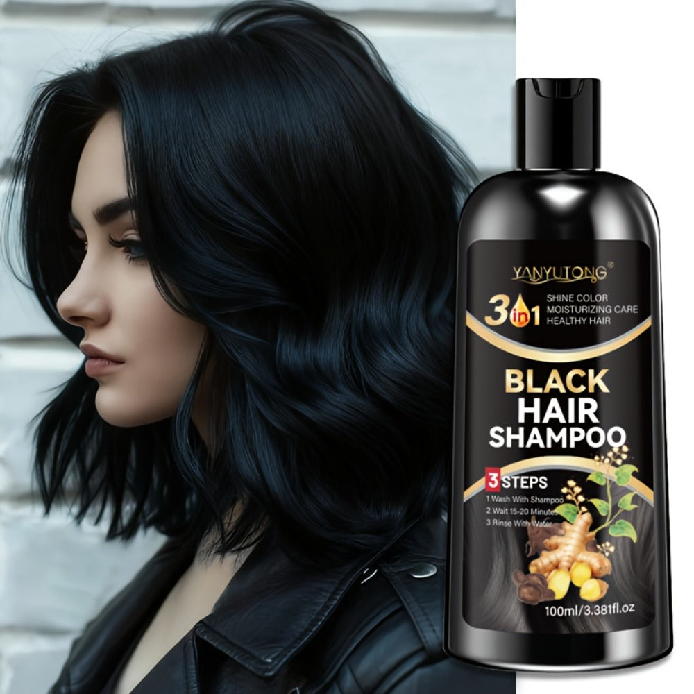 Polygonum Multiflorum Black Hair Dye Shampoo with Ginger Extract 100ml — Instant Gray Coverage, Gentle Plant-Based Ammonia-Free Formula, Long-Lasting Color, He Shou Wu, Unisex Men  - product image 11