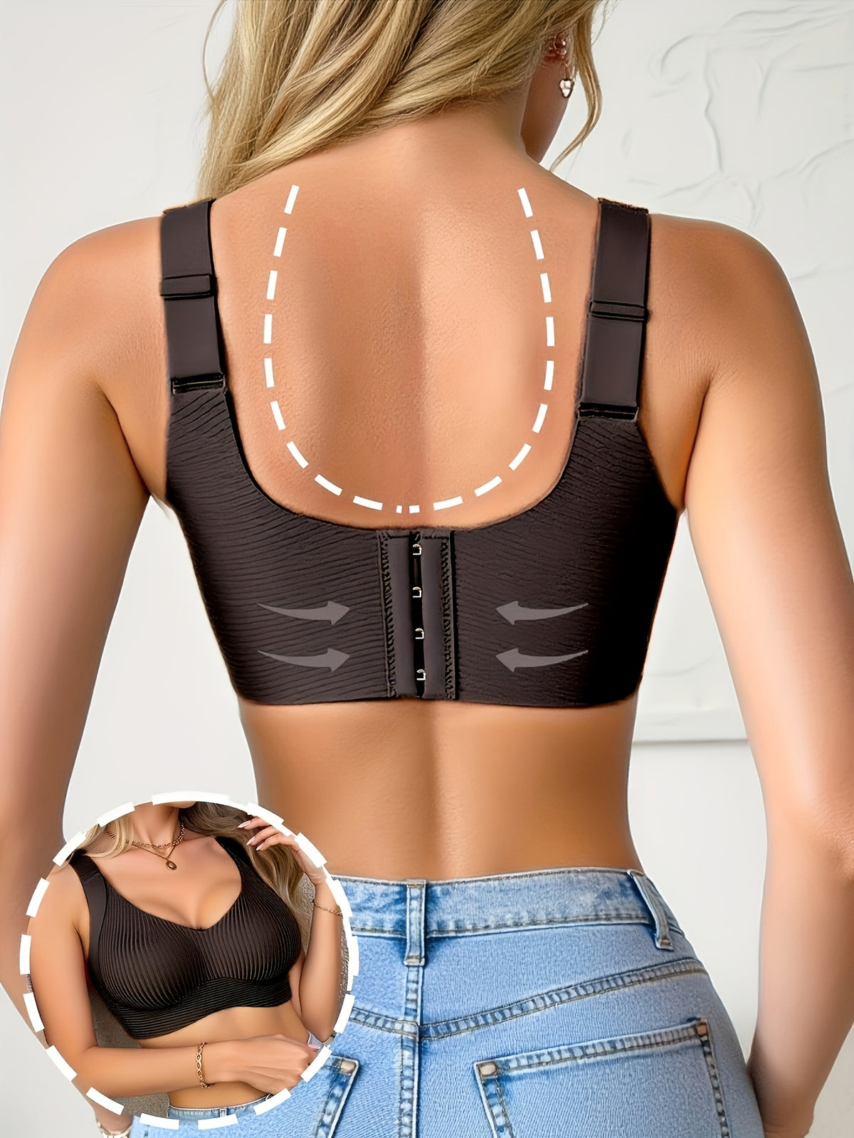 4pcs Women's Wireless Push Up Bralette - Wire-Free Back Smoothing Seamless Bras with Wide Adjustable Straps, Soft Breathable Non-Detachable Cups Suitable for - product image 7