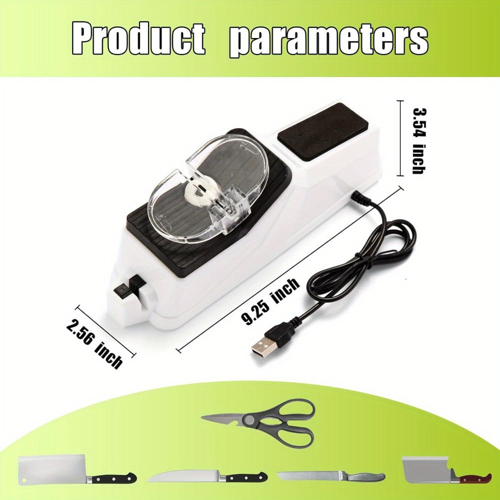 Electric Knife Sharpener with 5 Double-Sided Stones - USB Powered Professional Kitchen Knife Sharpener for Quick Sharpening & Polishing with Protective Cover - product image 2