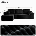 96-inch L-shaped Chaise Set, 65-inch Single Chaise Lounge, Oversized Boneless Leisure Recliner Covered with Soft Corduroy Fabric, Equipped