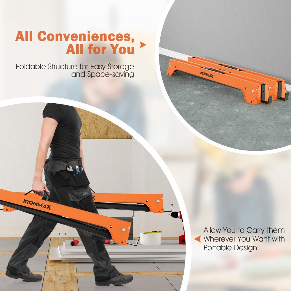 IRONMAX Folding Sawhorse 2 Pack Heavy Duty 1322 lbs Capacity Portable Collapsible Work Support Horses with Metal Frame Anti-Slip Pads - product image 6