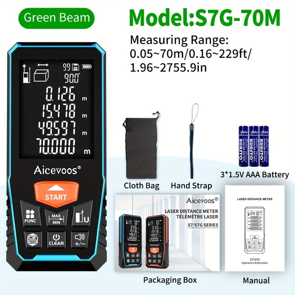 Laser Distance Meter Green Beam Digital Rangefinder 50M 70M 100M 120M Laser Tape Measure with LCD Display for Construction Surveying Indoor Outdoor Measuring - product image 5