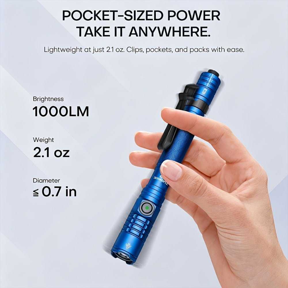 Tactical Penlight 1200 Lumen EDC Flashlight | High-Brightness Torch with Tail Switch Multi-Mode | Slim Pocket Light for Everyday Carry, Camping, Outdoor Activities & Work Lighting - product image 4