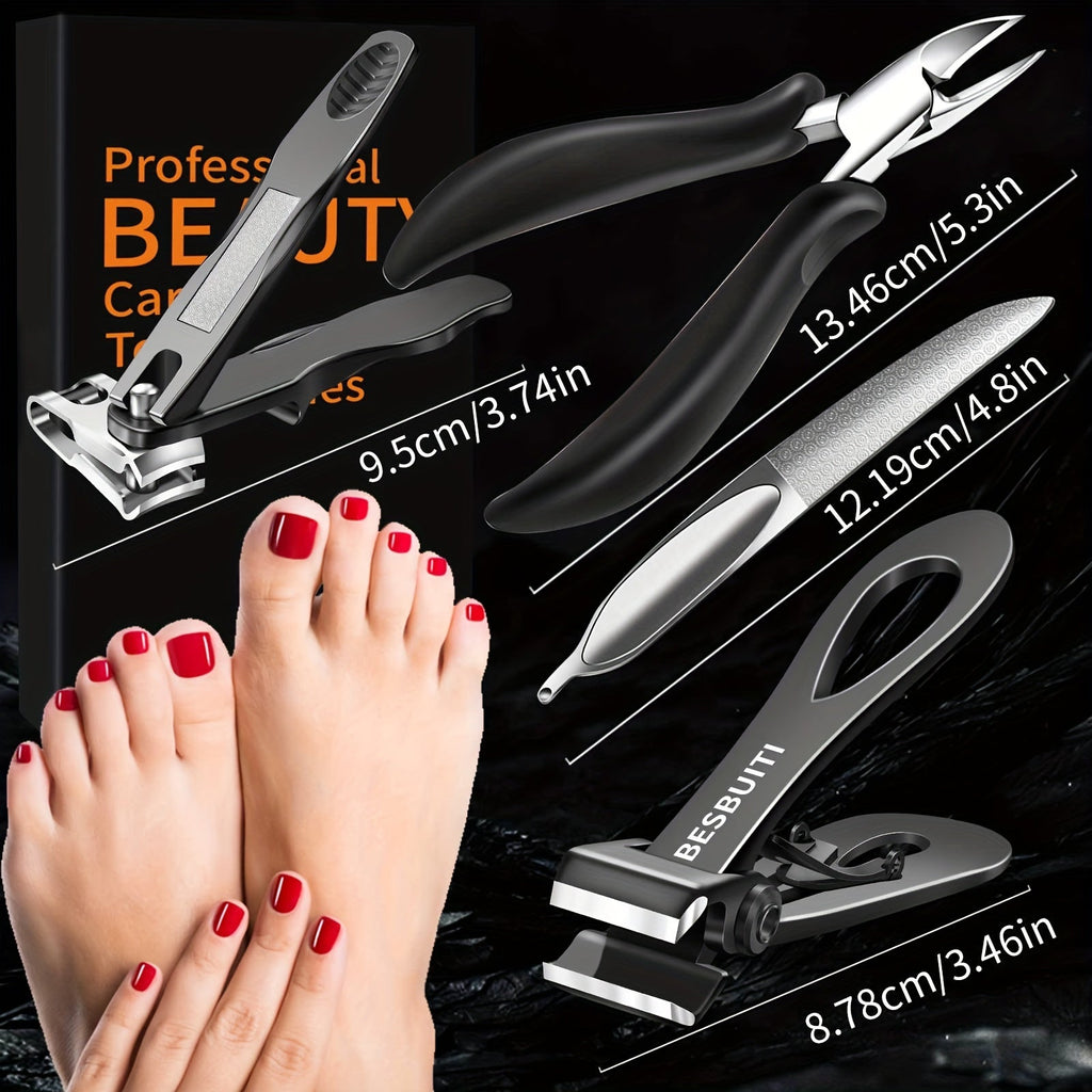 Thick Toenail Clipper Set for Seniors & Diabetics — Wide Jaw Ingrown Toenail Clipper, Heavy Duty Angled Nail Clipper & Nail File Kit for Men and Women, Professional Thick Nail Cutt - product image 20