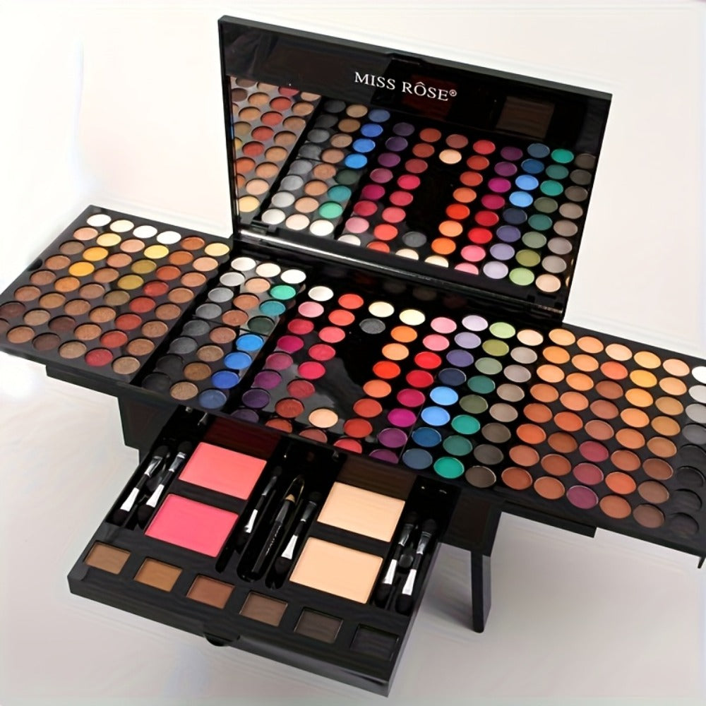 Makeup Palette Kit 190 Colors 4-in-1 Full Face Set – Eyeshadow Blush Powder & Eyebrow with 8 Professional Brushes & Mirror, Shimmer & Matte Shades, Complete Makeup Kit for Women Gi - product image 8