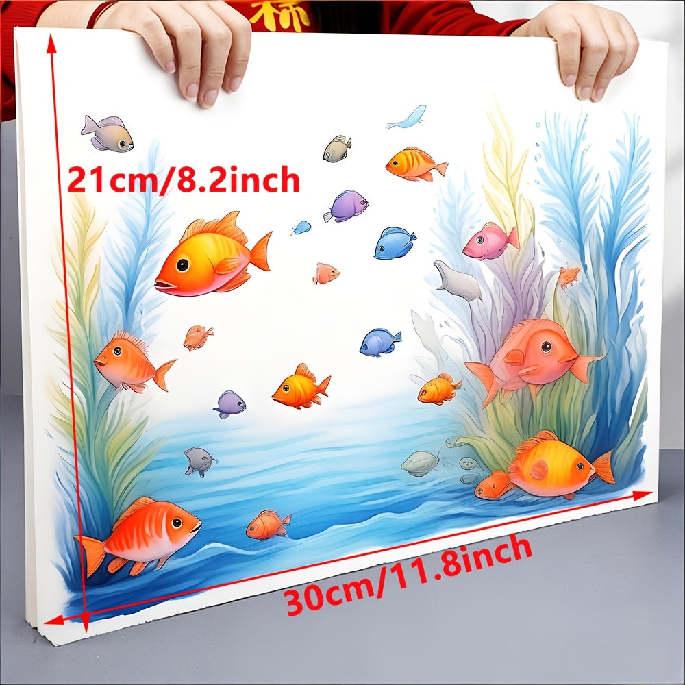 Watercolor Paper 50 Sheets Artist Grade Cold Press for Watercolor Painting DIY Crafts Sketching Available in 11.8x8.2in and 16.5x11.7in for Artists Beginners Students for Everyday Use