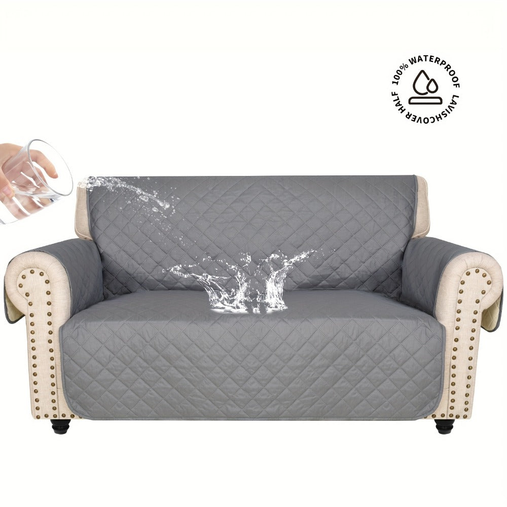 Sofa Slipcover 5-Layer Quilted Thick Sofa Cover Protector Elastic Strap Non-Slip Washable Pet Friendly Universal Fit 3 4 Seater Couch Cover for Living Room - 10 Colors - product image