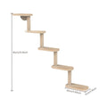 Wall-Mounted Cat Tree 5 Layers Solid Wood Indoor Cat Climbing Frame Jumping Platform Ladder Space-Saving for Small Spaces Multi-Cat Homes Living Room Bedroom - product image 3