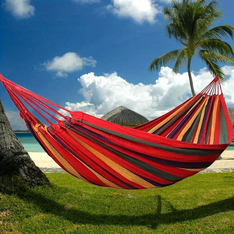 Camping Hammock Single Person Colorful Fabric Anti-Roll Design 330 lbs Capacity with Tree-Friendly Straps Carry-along Carrying Bag Outdoor Indoor Backyard - product image 19
