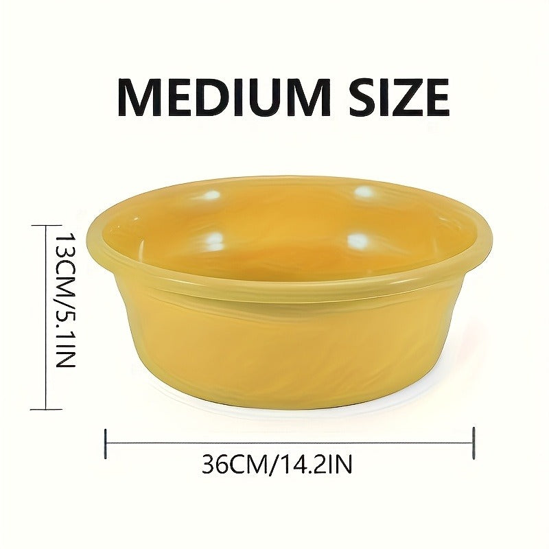 Plastic Wash Basin 12 Quart Stackable Round Tub | Portable Household Washing Bowl for Kitchen, Camping, Face Washing, Fruit & Vegetable Cleaning, Dish Washing & Bottle Rinsing, 4 Colors, Small to Oversized