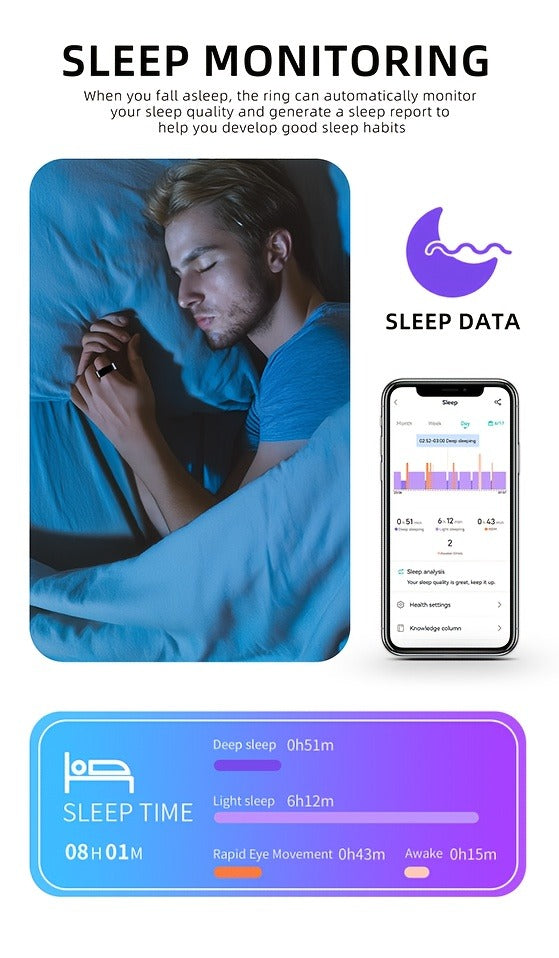 IP68 Waterproof Health Monitor – Smart Ring Fitness Tracker - product image 20