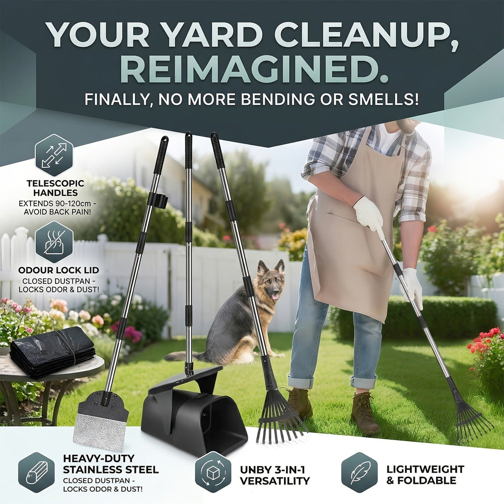 Dog Pooper Scooper with Long Handle & Swivel Bin – Heavy Duty Rake Spade Set, 40 Waste Bags Included, Pet Waste Removal for Yard Grass Gravel - product image 10