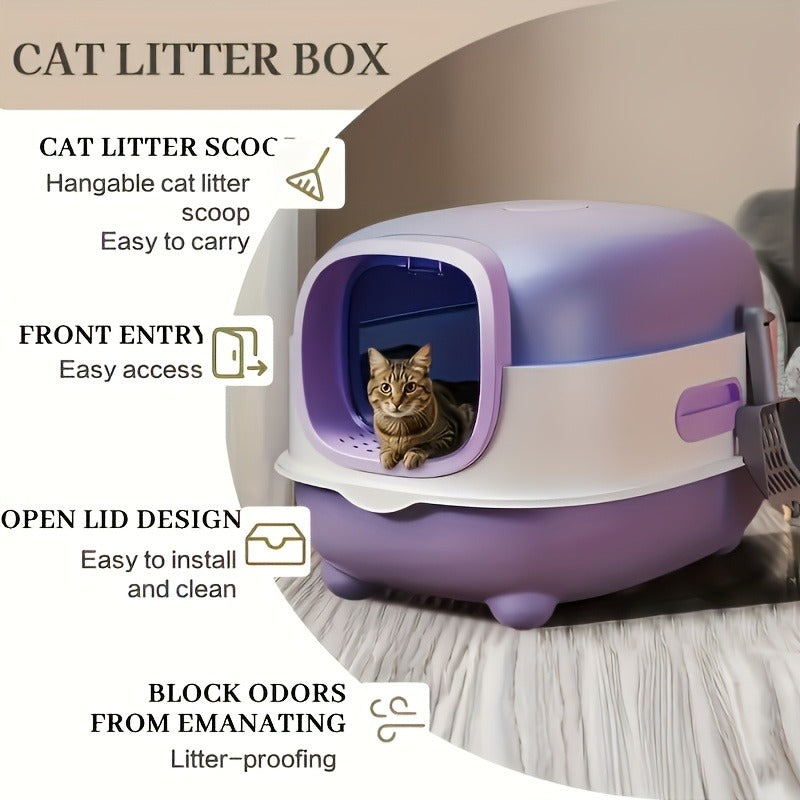Collapsible Top Entry Design, Splash-Proof Walls, Space-saving Size for Small Spaces, Suitable for Kittens and Adult Cats – Enclosed Cat Litter Box with Odor - product image 16